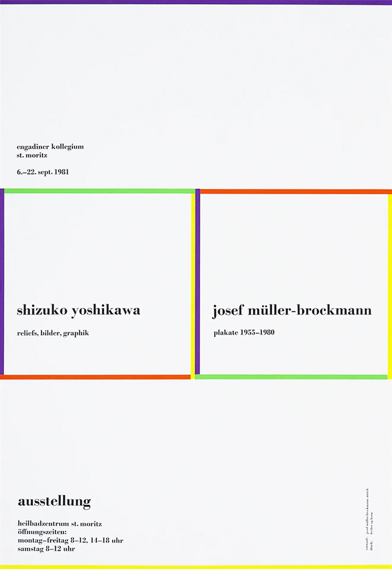 Shizuko Yoshikawa, Josef Müller-Brockmann, Engadiner Kollegium St. Moritz