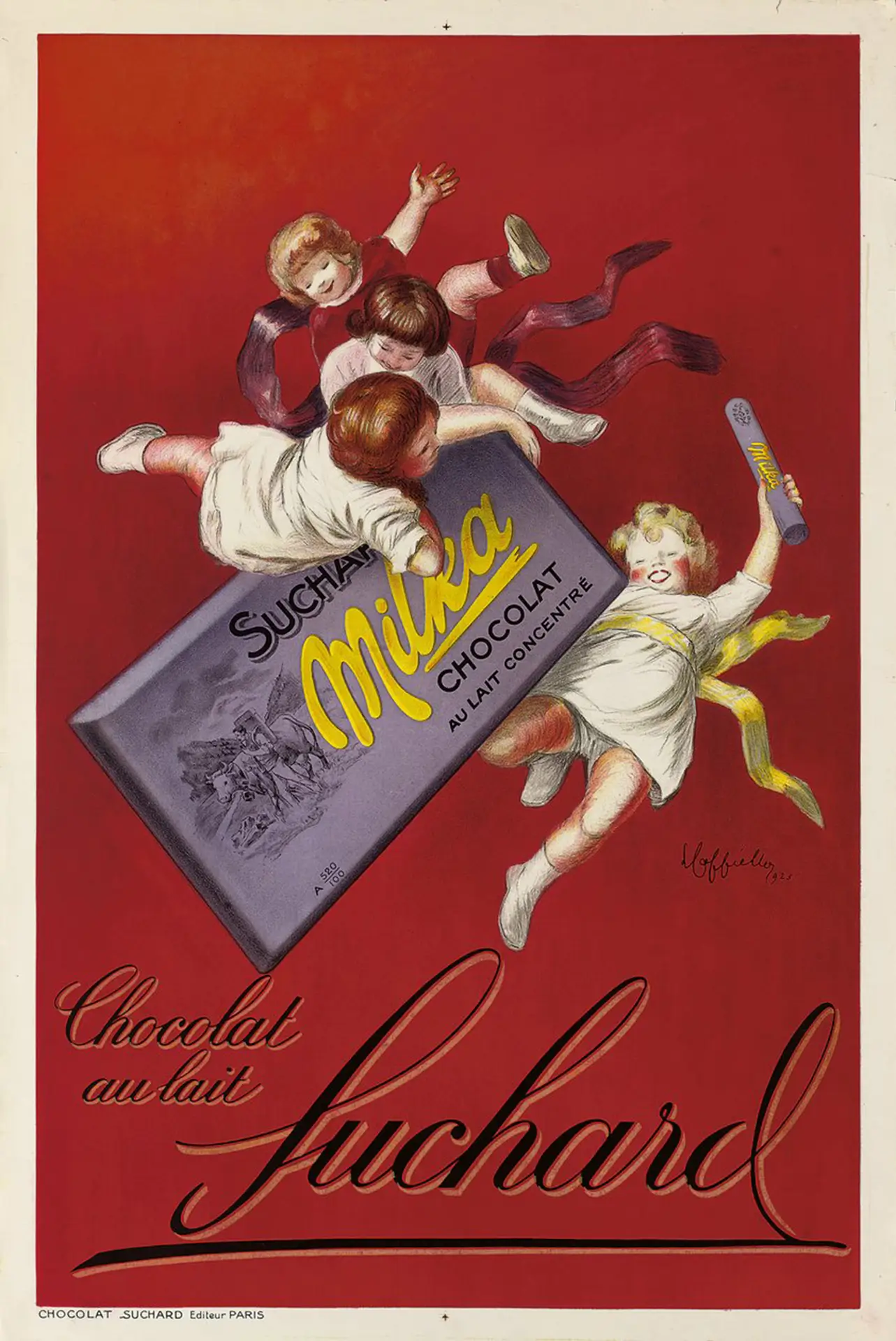 Werbeplakat für Milka-Schokolade von Suchard